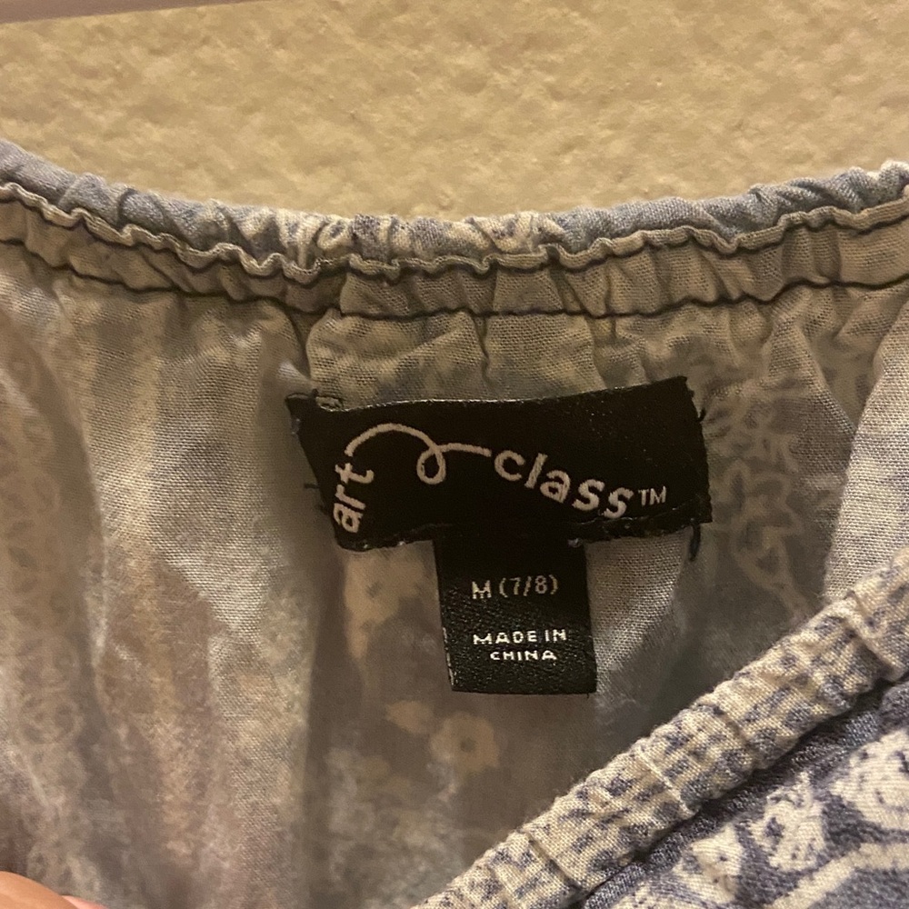 Art Class blue Patterned Ruffle Sundress - Picture 4 of 5